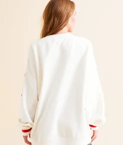 DH Apparel Touchdown Oversized Pullover White Clearance