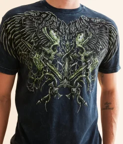 Graphic T-Shirts | Affliction Toxic Wrath T-Shirt Black Lava Wash