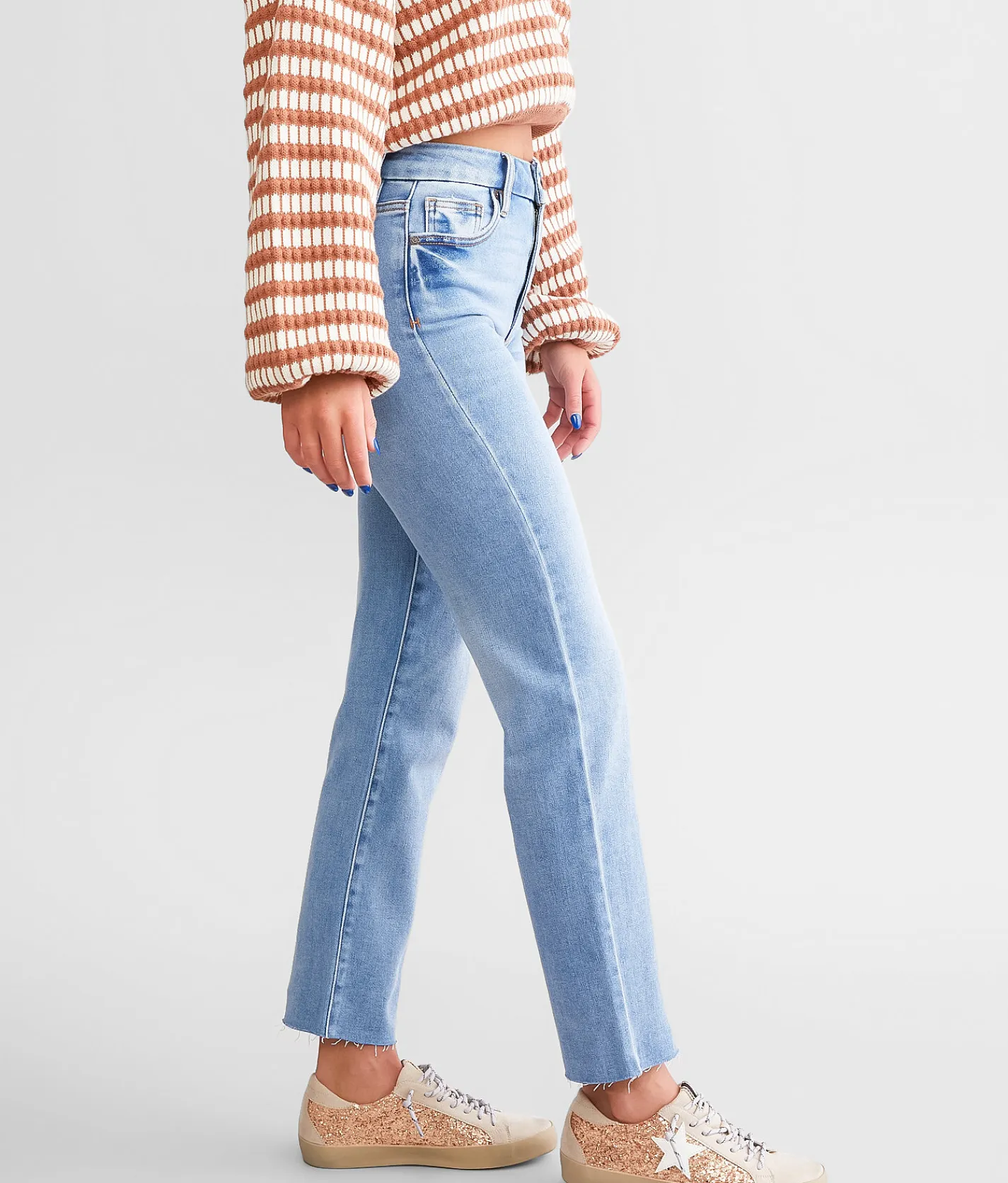 HIDDEN Tracey Cropped Straight Jean Medium Light Discount