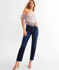 Jeans|Bottoms | HIDDEN Tracey Cropped Straight Stretch Jean Dark Wash