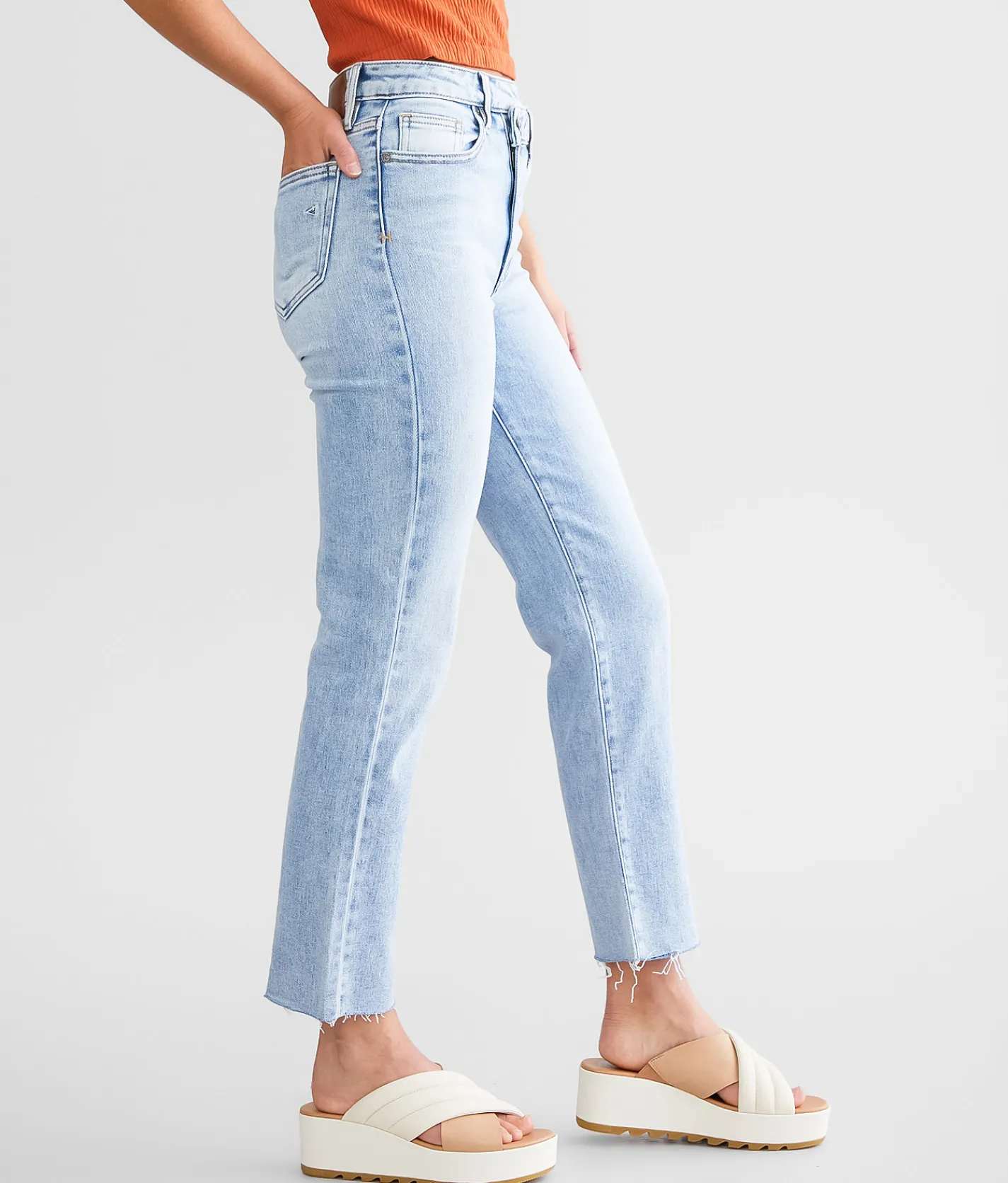 Jeans|Bottoms | HIDDEN Tracey Cropped Straight Stretch Jean Super Light Wash