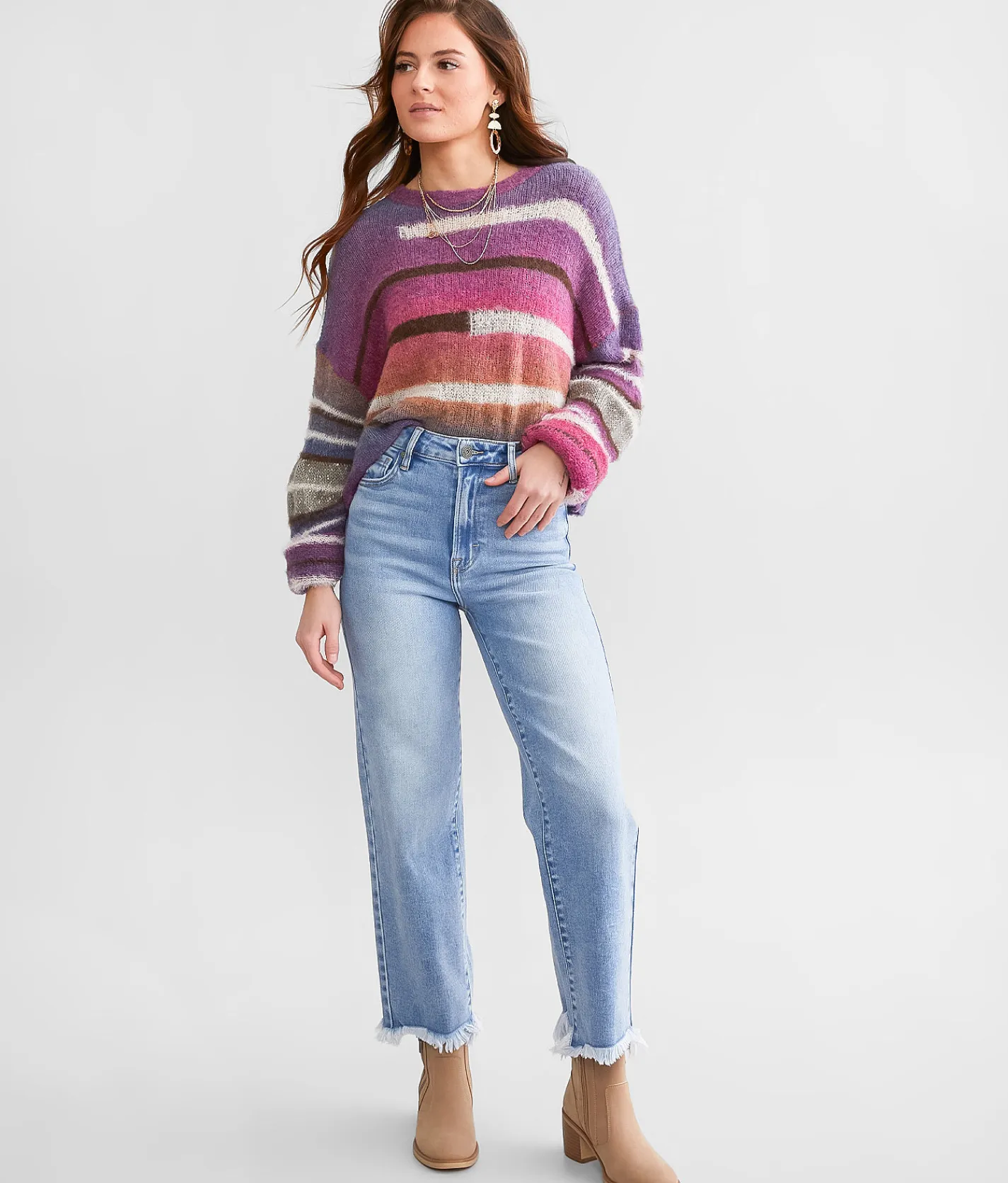 HIDDEN Tracey Cropped Wide Leg Stretch Jean Light Wash Best