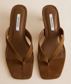 Shoes | Steve Madden Tracie Leather Heeled Sandal Chestnut Suede