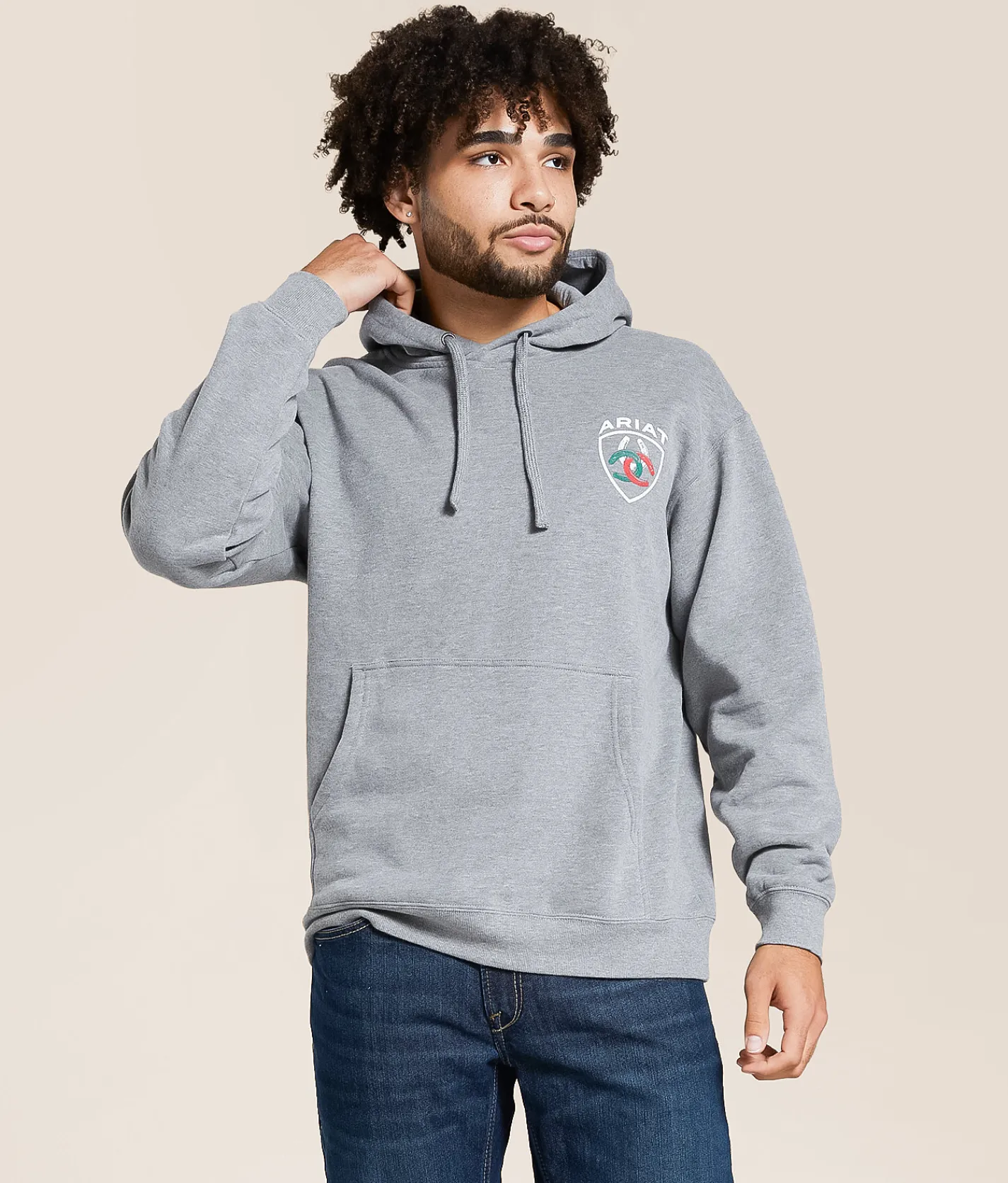 Ariat Tres Herradura Hooded Sweatshirt Grey Heather Hot
