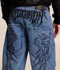 Bottoms|Jeans | Affliction Tribal & Wings Extra Wide Leg Jean Stonewash
