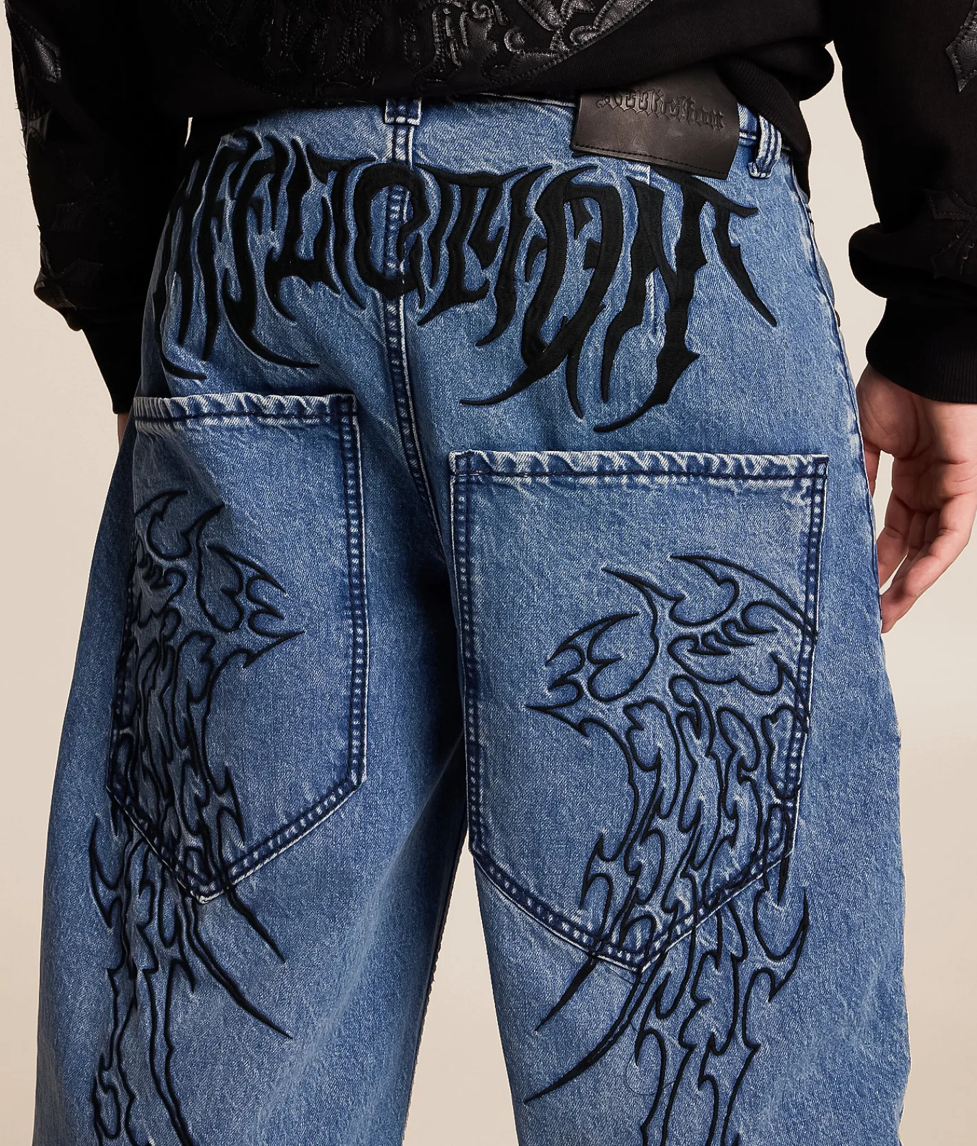 Bottoms|Jeans | Affliction Tribal & Wings Extra Wide Leg Jean Stonewash