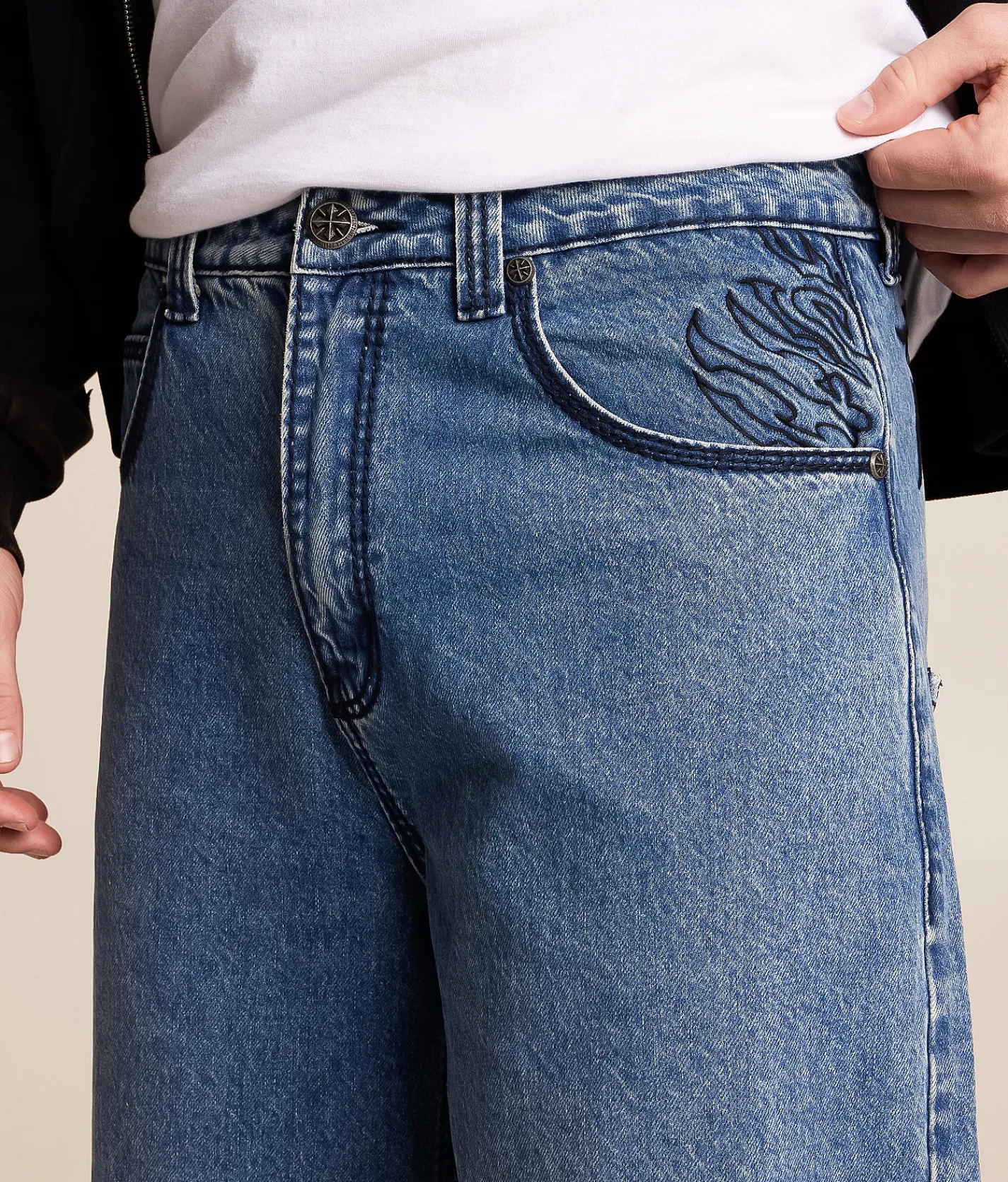 Bottoms|Jeans | Affliction Tribal & Wings Extra Wide Leg Jean Stonewash