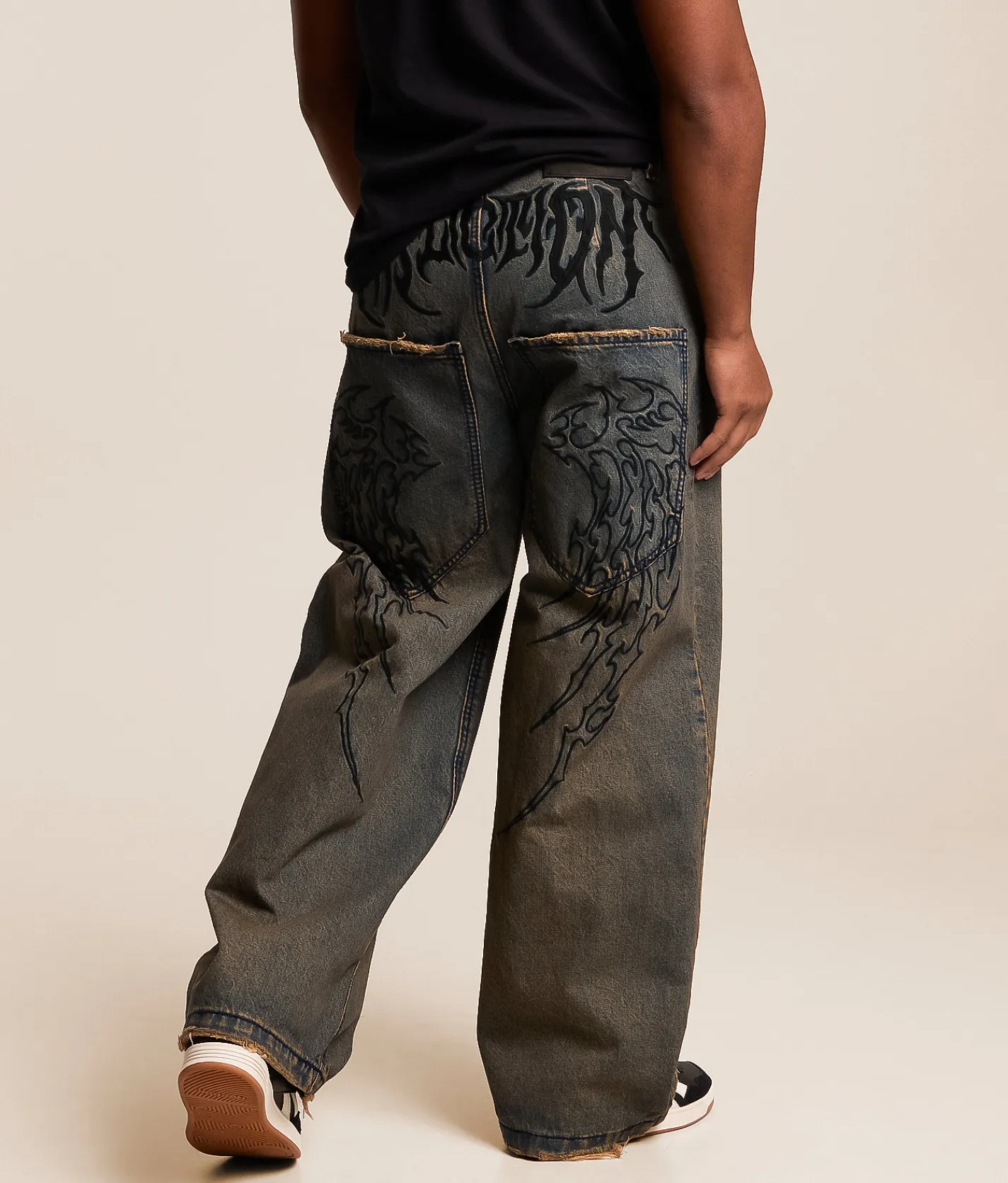 Bottoms|Jeans | Affliction Tribal & Wings Extra Wide Leg Jean Grey Tint
