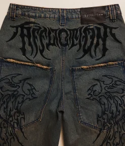 Bottoms|Jeans | Affliction Tribal & Wings Extra Wide Leg Jean Grey Tint