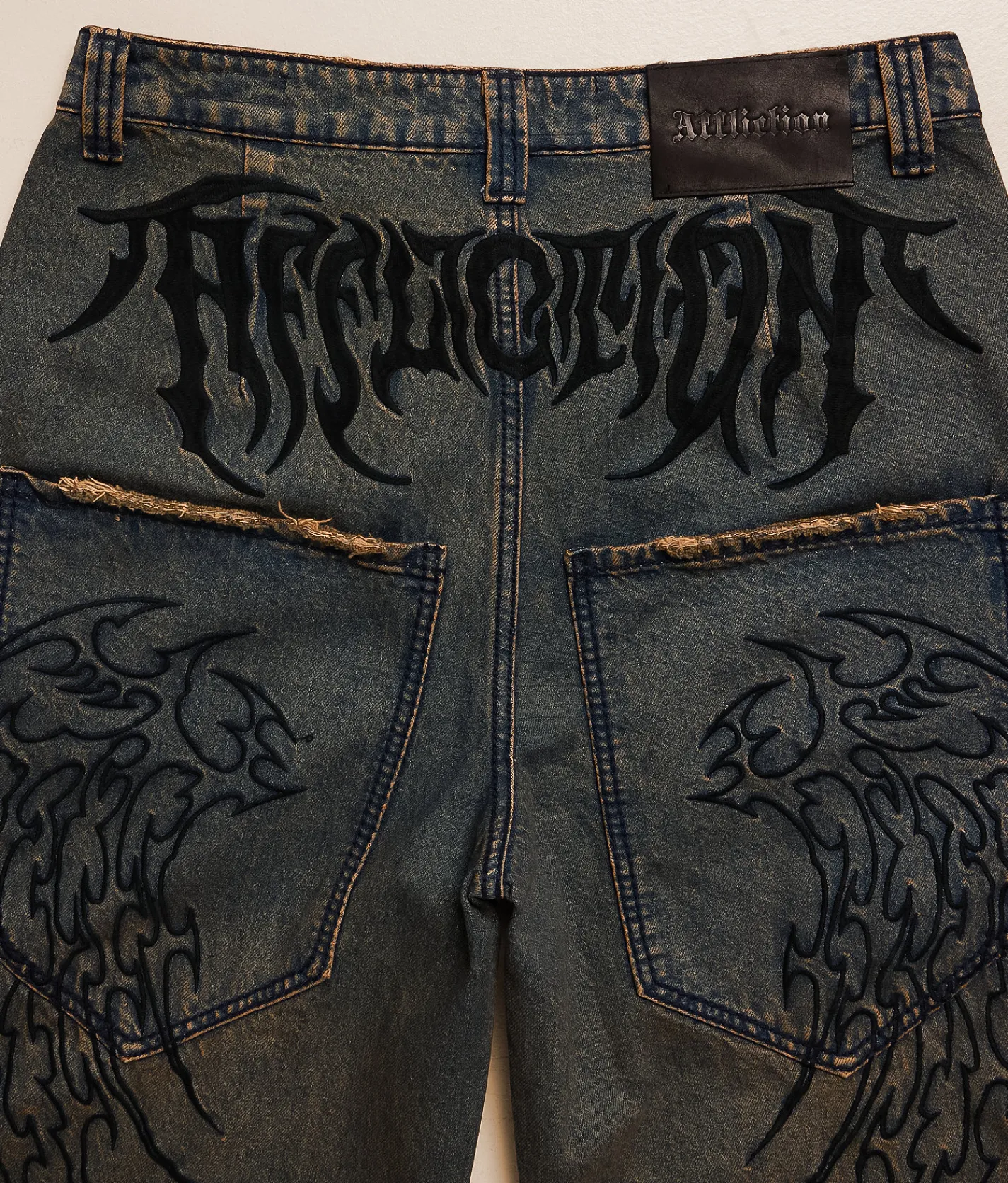 Bottoms|Jeans | Affliction Tribal & Wings Extra Wide Leg Jean Grey Tint