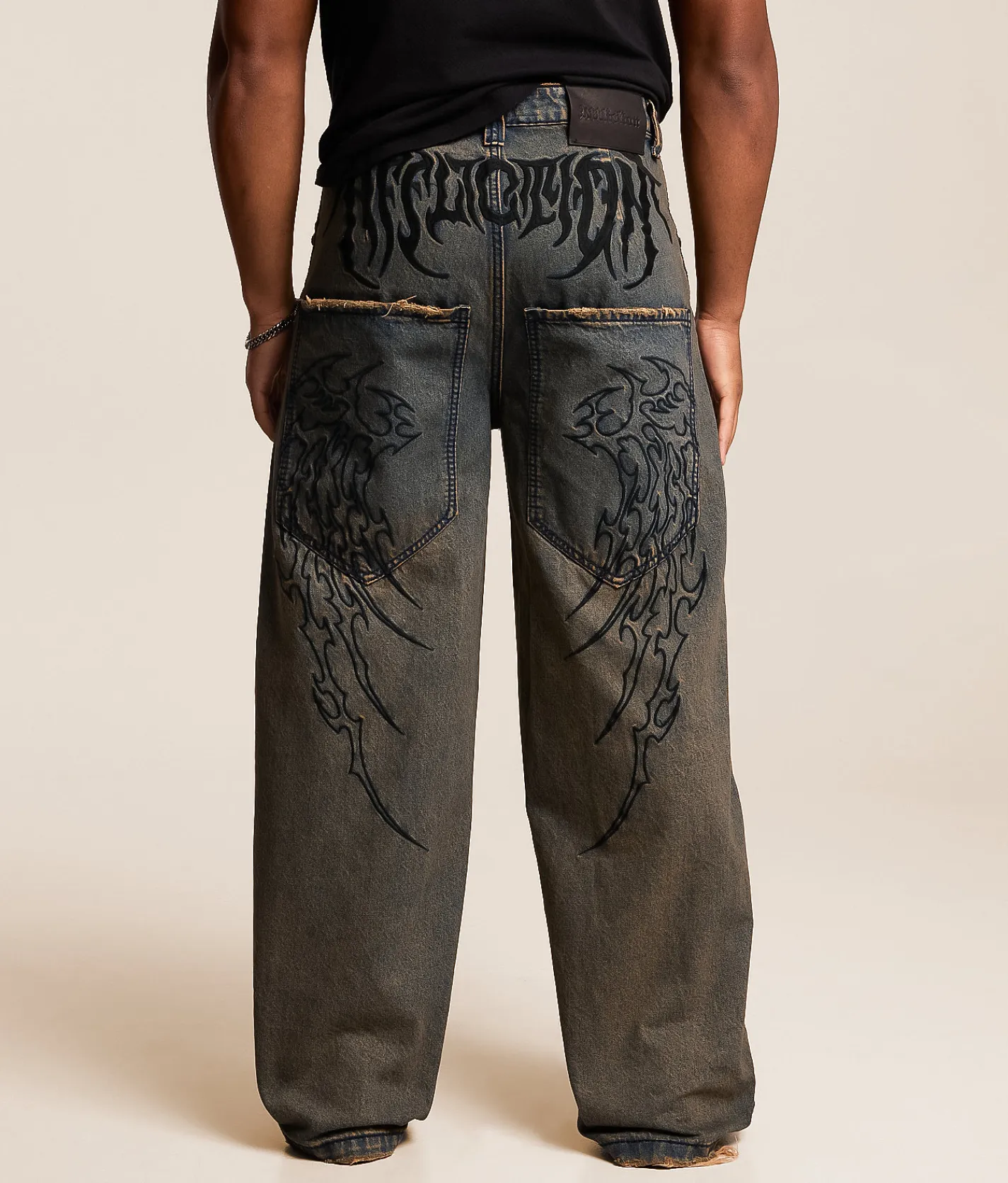 Bottoms|Jeans | Affliction Tribal & Wings Extra Wide Leg Jean Grey Tint