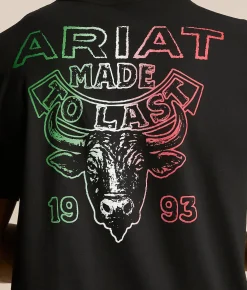 Ariat Tricolor Toro T-Shirt Black New