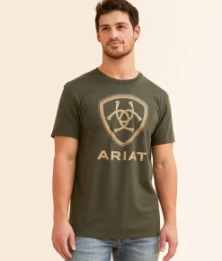 Graphic T-Shirts | Ariat Triple Rope Shield T-Shirt Forest Night
