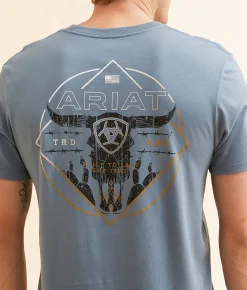 Graphic T-Shirts | Ariat Triple Stacker T-Shirt Light Denim