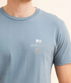 Graphic T-Shirts | Ariat Triple Stacker T-Shirt Light Denim