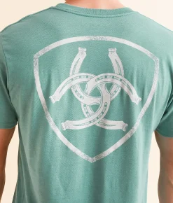 Ariat Triple Stipple Simple T-Shirt Ocean Blue Heather Sale
