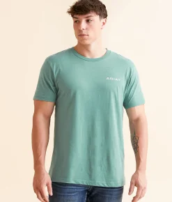 Ariat Triple Stipple Simple T-Shirt Ocean Blue Heather Sale
