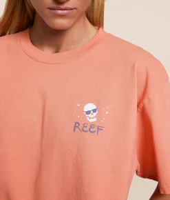 Tops | Reef Tropicalia Cropped T-Shirt Crabapple Reactive Wash