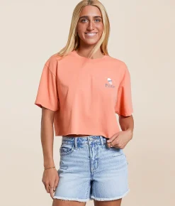 Tops | Reef Tropicalia Cropped T-Shirt Crabapple Reactive Wash
