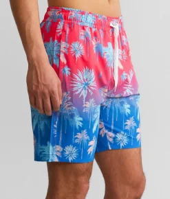 Departwest Tropical Print Stretch Swim Trunks Multi Sale