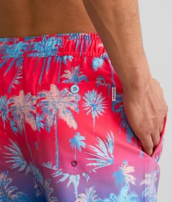 Departwest Tropical Print Stretch Swim Trunks Multi Sale