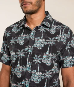 Tops | Departwest Tropical Standard Performance Stretch Shirt Black