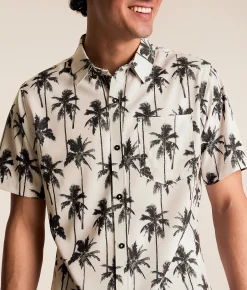 Tops | Departwest Tropical Standard Performance Stretch Shirt Grey Black