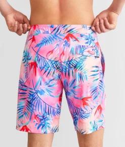 Bottoms|Swimwear | Veece Tropical Stretch Boardshort Pink