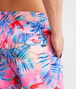 Bottoms|Swimwear | Veece Tropical Stretch Boardshort Pink