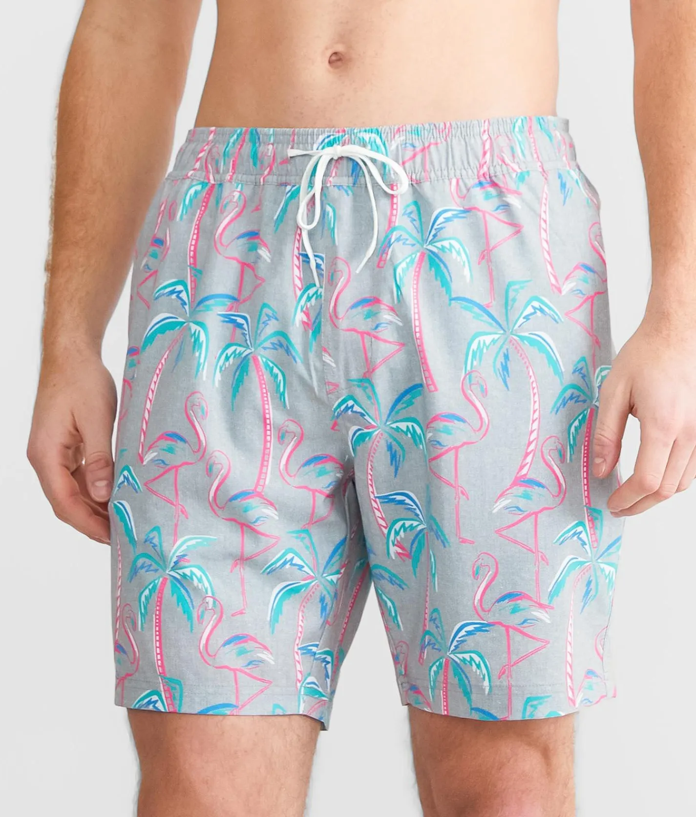 Departwest Tropical Stretch Swim Trunks Light Grey Sale