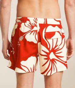 Bottoms | Duvin Trouble In Paradise Volley Swim Trunks Red