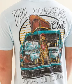 Graphic T-Shirts | Tail Chasers Club Trunk Dog T-Shirt Chambray Pigment Dye