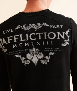 Graphic T-Shirts | Affliction Truth & Consequence Reversible Thermal Deep Depths Black