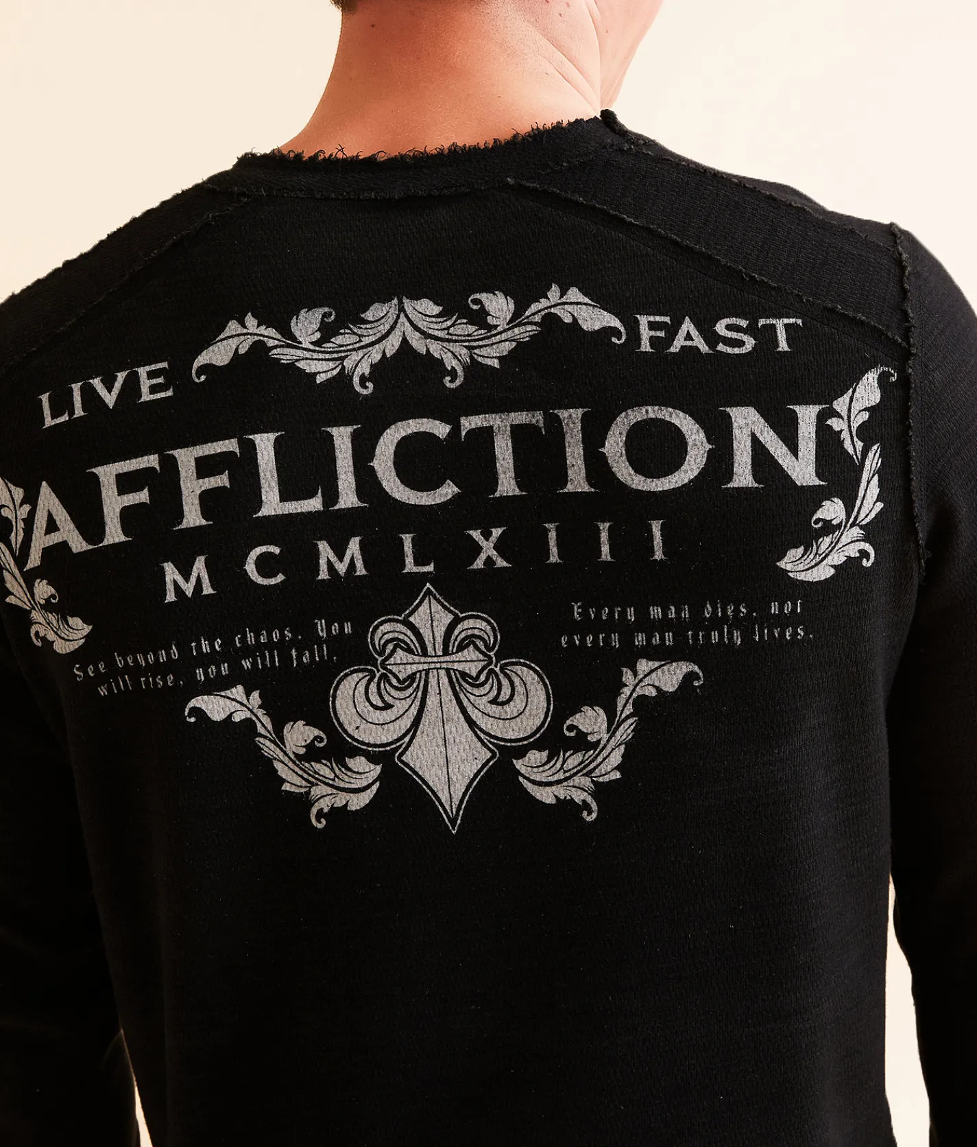 Graphic T-Shirts | Affliction Truth & Consequence Reversible Thermal Deep Depths Black