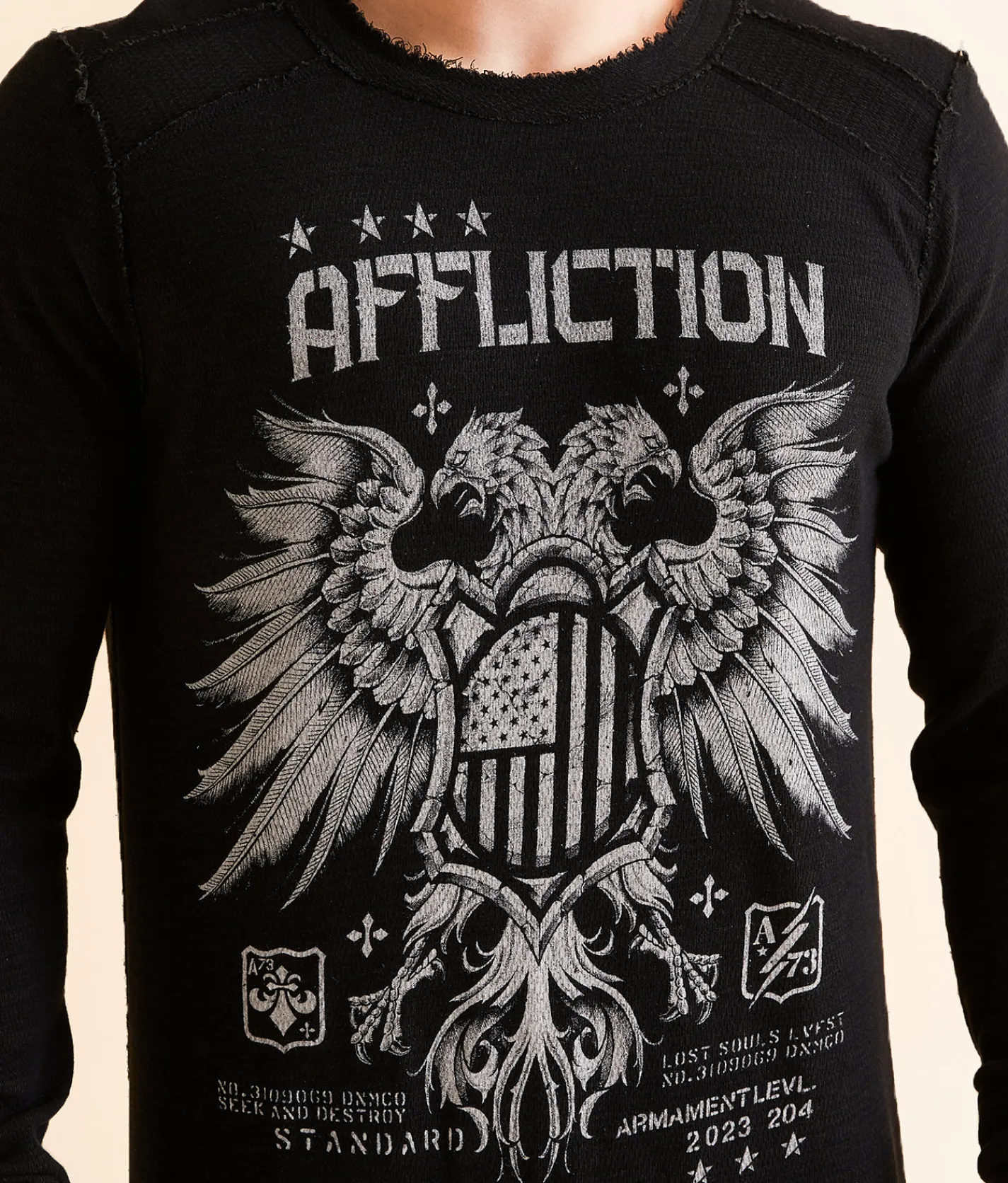 Graphic T-Shirts | Affliction Truth & Consequence Reversible Thermal Deep Depths Black