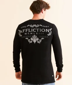 Graphic T-Shirts | Affliction Truth & Consequence Reversible Thermal Deep Depths Black