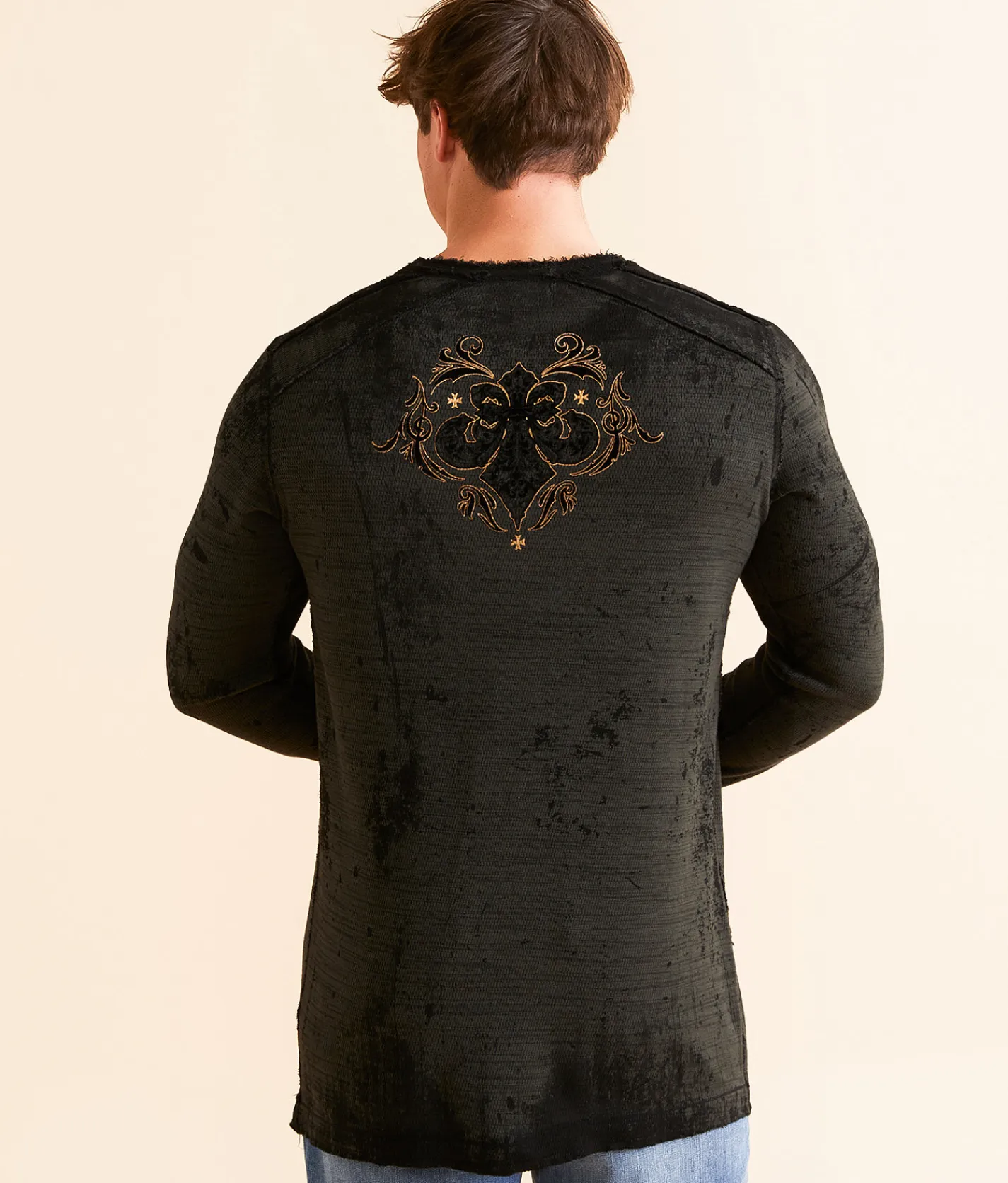Graphic T-Shirts | Affliction Truth & Consequence Reversible Thermal Deep Depths Black