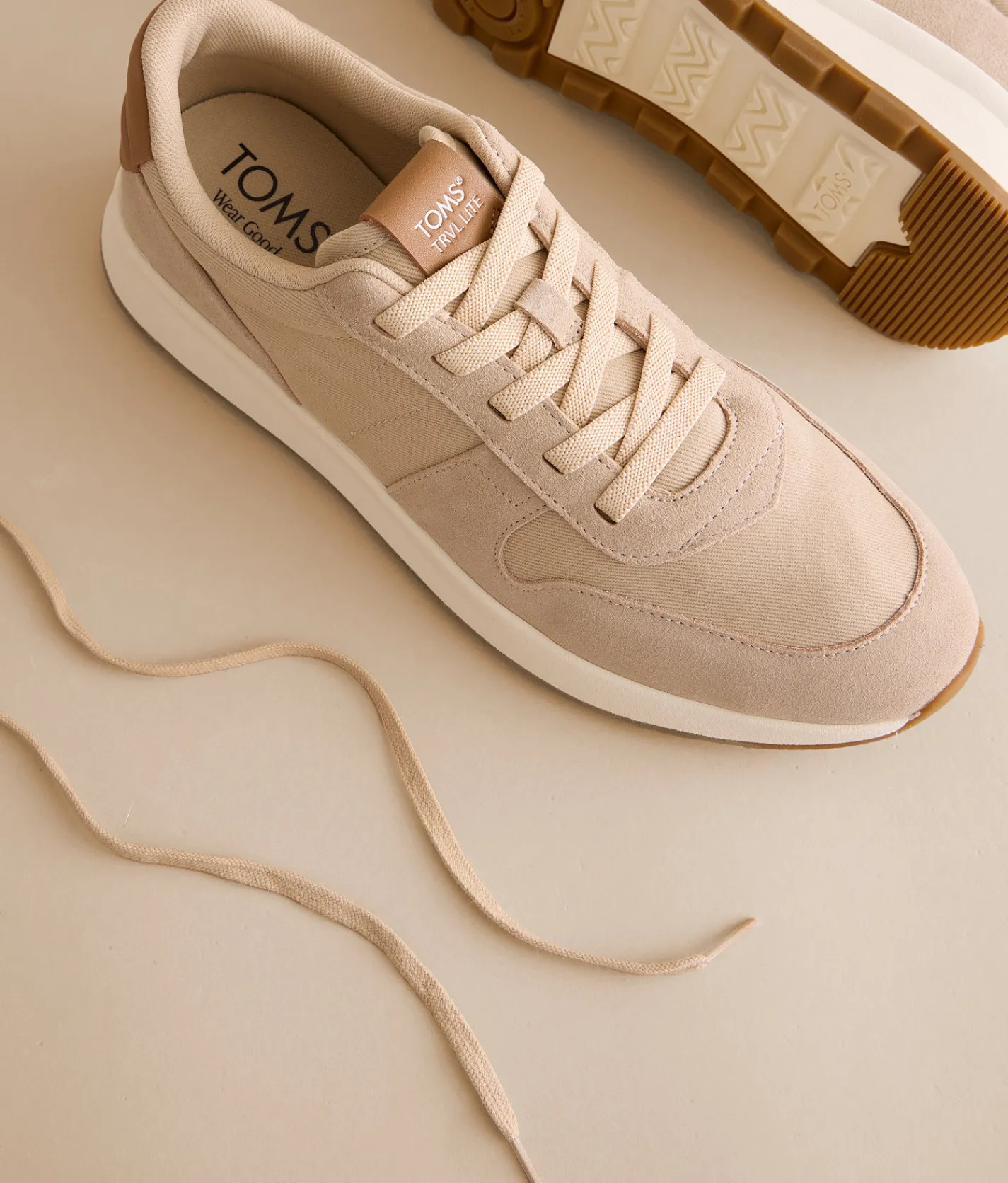 TOMS Trvl Lite Retro Leather Sneaker Almond Sale
