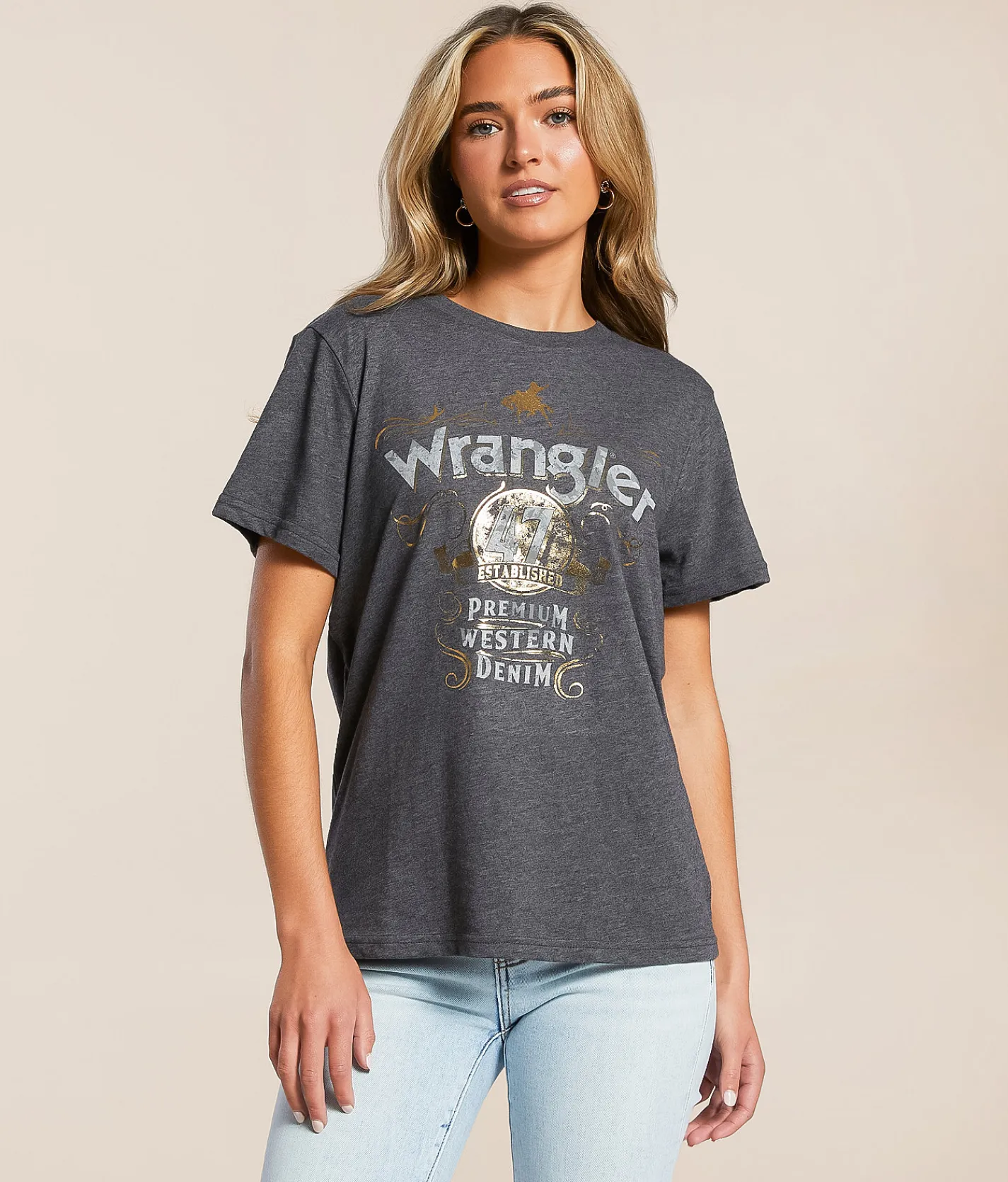 Tops | Wrangler® 47 T-Shirt Charcoal Heather