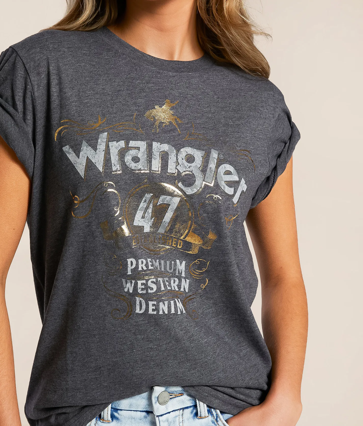Tops | Wrangler® 47 T-Shirt Charcoal Heather