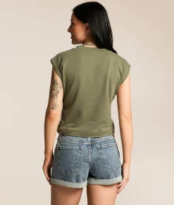 Gilded Intent Tulip Hem Cropped Top Four Leaf Clover Hot
