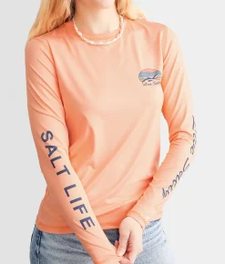 Salt Life Tuna Tribe Performance T-Shirt Grapefruit Heather Outlet