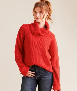 Tops | Daytrip Turtleneck Sweater Red