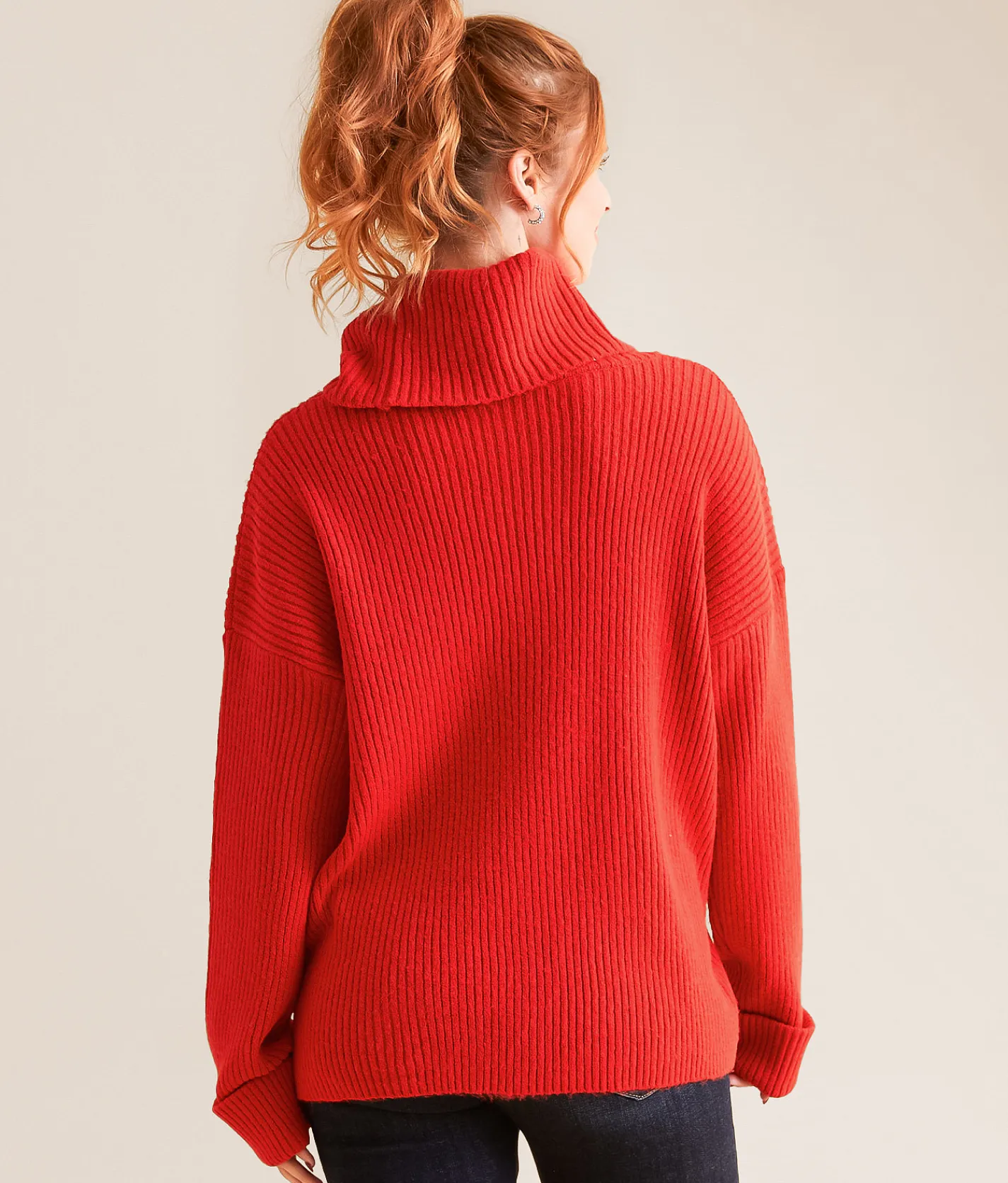 Tops | Daytrip Turtleneck Sweater Red