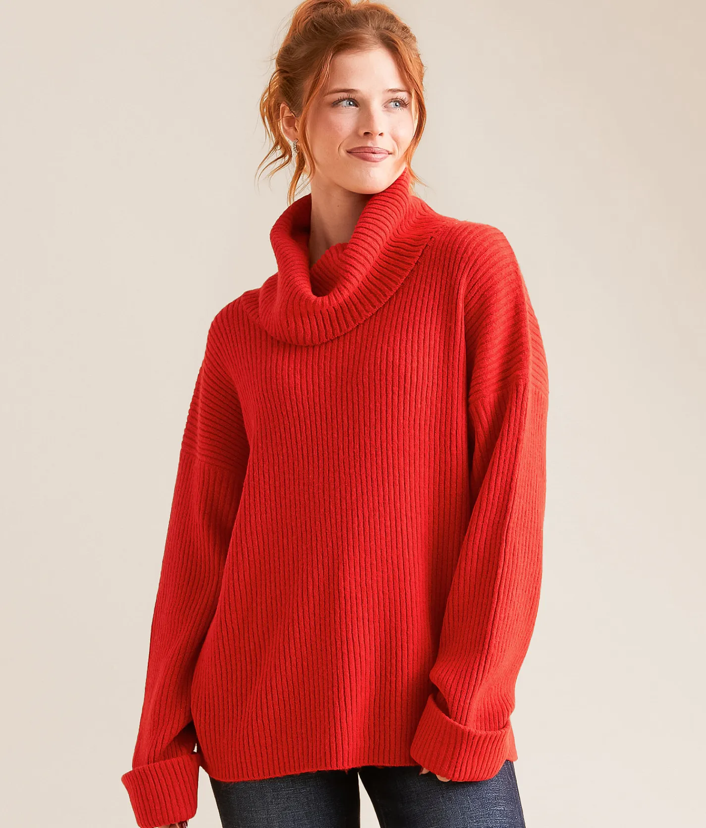 Tops | Daytrip Turtleneck Sweater Red