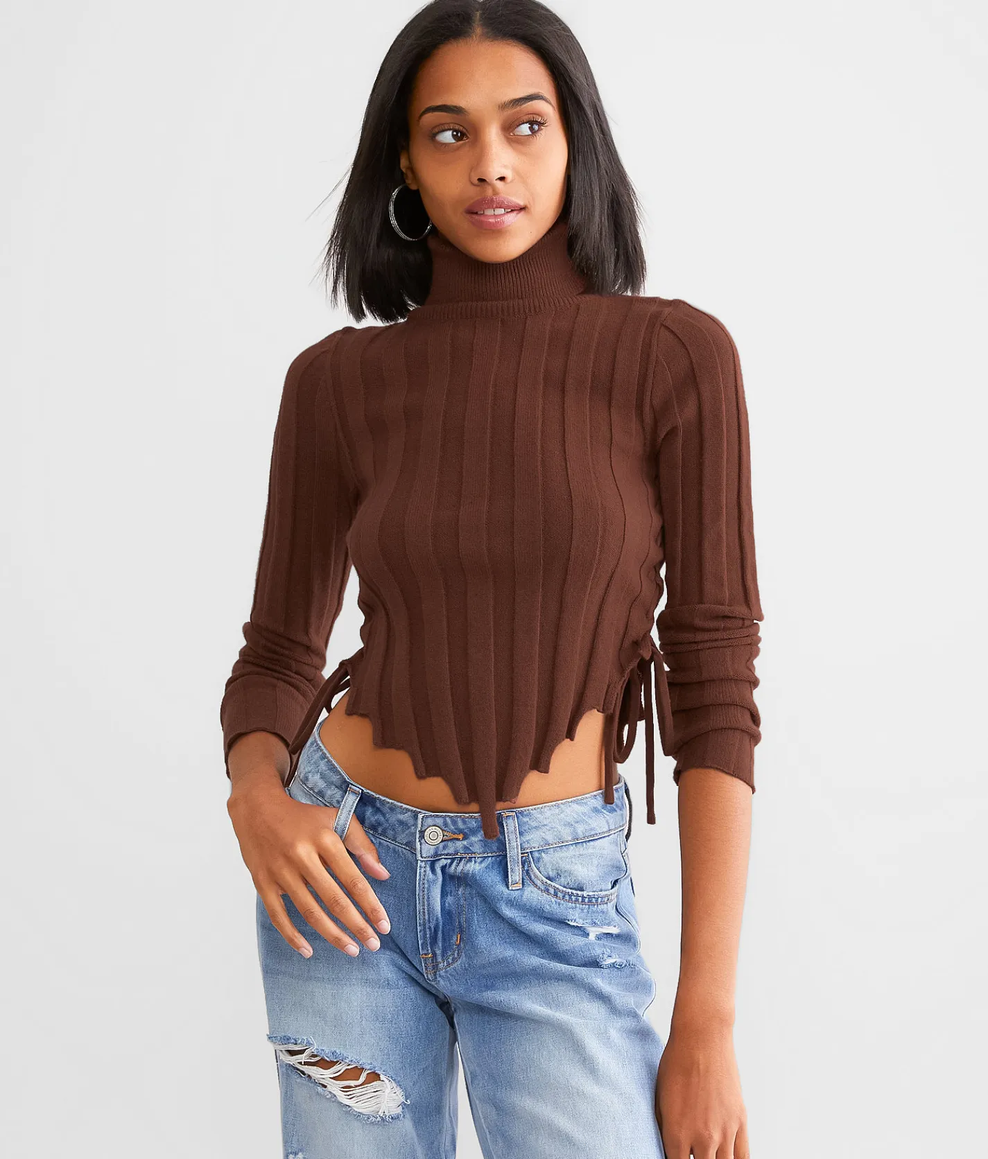 Gilded Intent Turtleneck Sweater Brown Sale