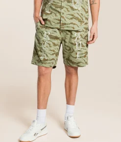 Rock Revival Twill Camo Short Green Hot