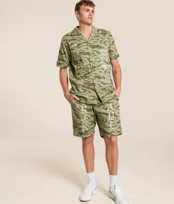 Rock Revival Twill Camo Short Green Hot