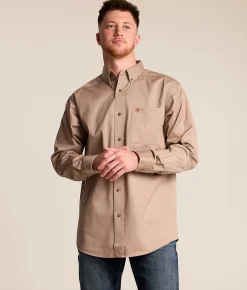 Tops | Ariat Twill Western Shirt Khaki