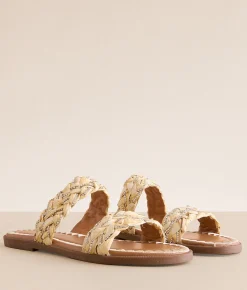 Very G Twirl Raffia Glitz Sandal Natural New